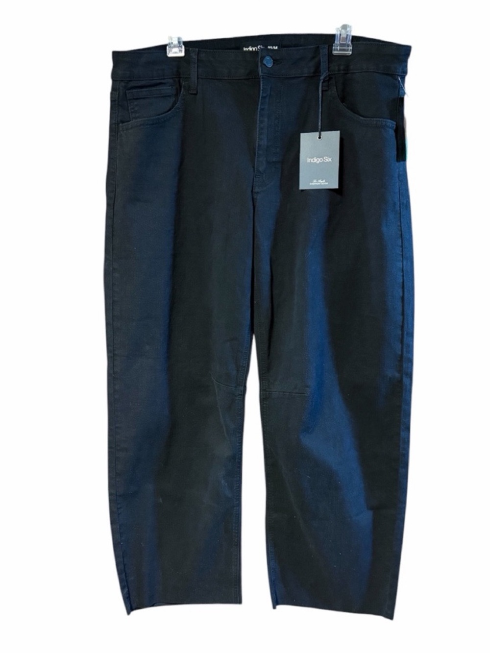 Indigo Six Stitch Fix Black Darted Barrel Jeans NWT